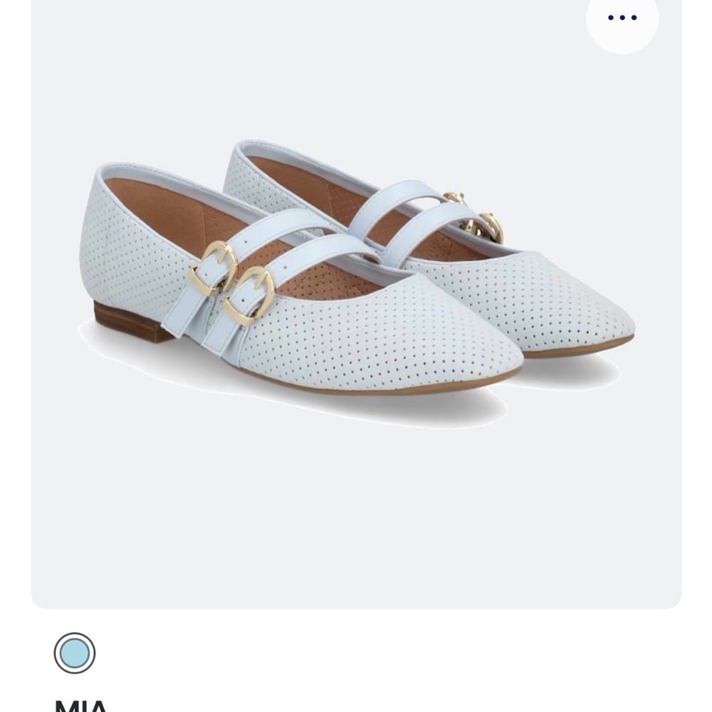 MIA Emaline Women's Powder Blue Flats with Gold Accents